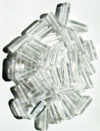 50 5x15mm Transparent Crystal Glass Rectangle Beads
